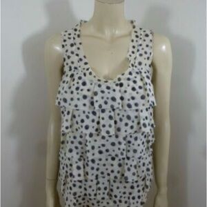 Polka Dot Sleeveless Ruffle Top